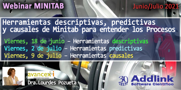 Webinar: Herramientas descriptivas, predictivas y causales de Minitab para entender los Procesos