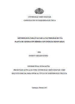 Documento de Factibilidad Planta Generacion Hibrida con EERR