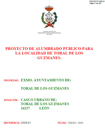 Documento de Proy alumbrado publico - Toral  Guzmanes